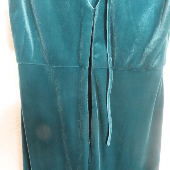 After Six Style 1540 Dutch Blue Lux Velvet Flutter Sleeve Maxi Dress 14-R - Picture 7 of 7